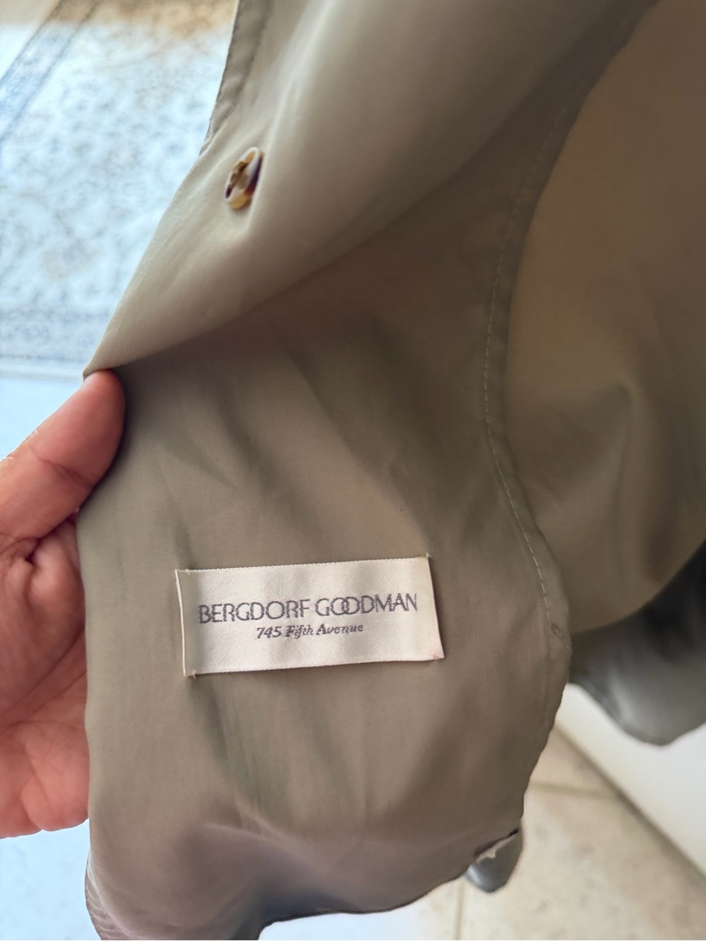 BG Men's Long Trench Coat - Beige - Picture 6 of 6